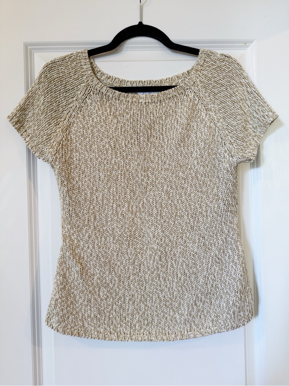 LOFT Neutral Cream Crewneck Knit Sweater